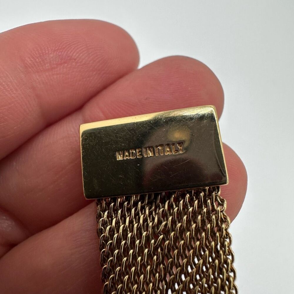 Gucci‎ Gold Tone Mesh Bracelet - Picture 8 of 8